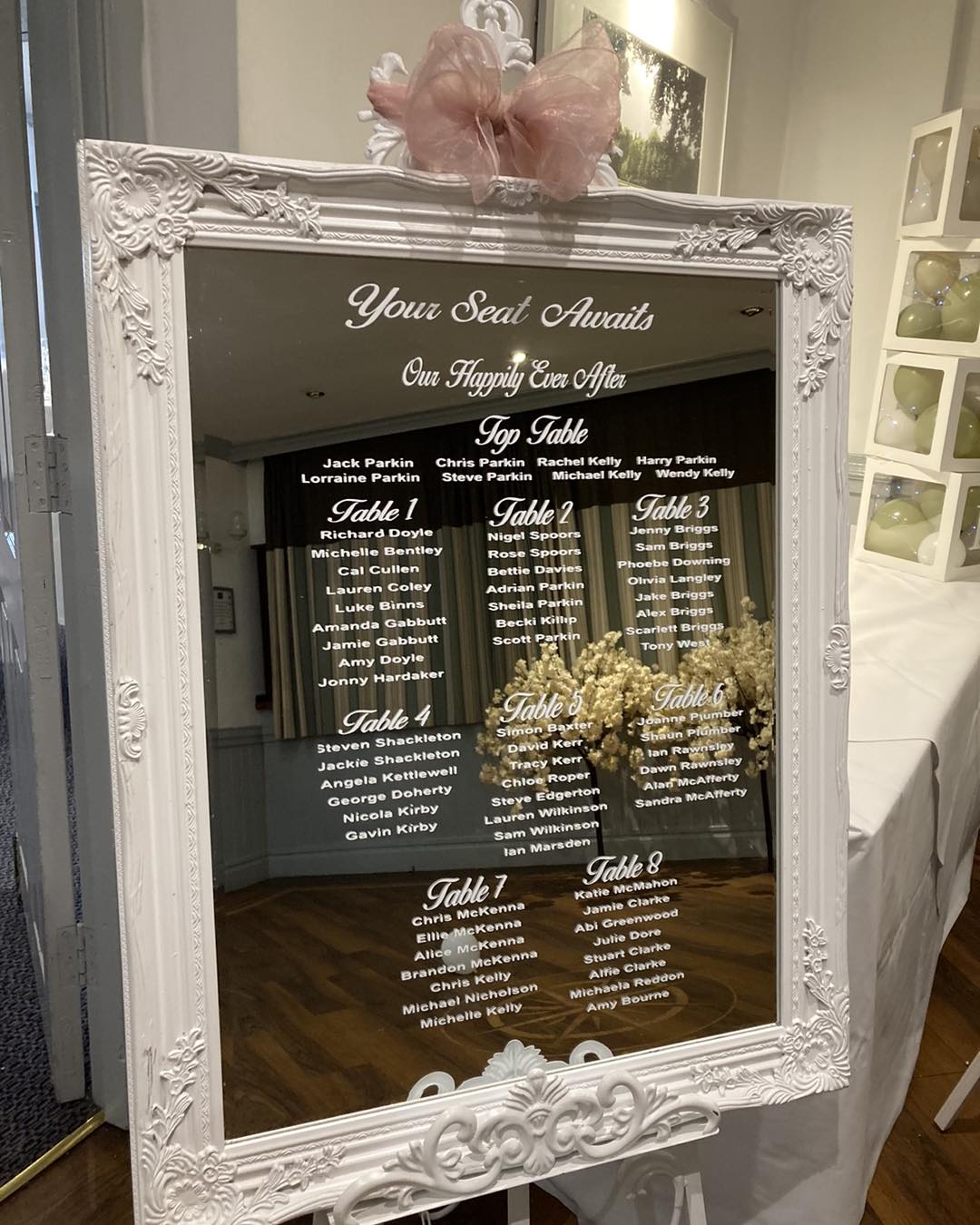 Table plans and signs